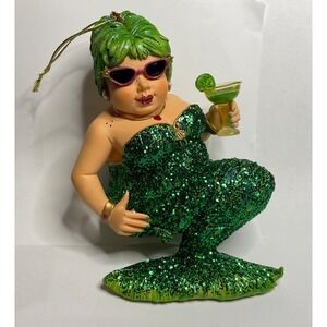 DECEMBER DIAMONDS ORNAMENT MISS MARGARITA lll COCKTAILGREEN GLITTER MERMAID 5.5"